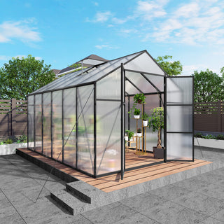 New-Design Walk-In Polycarbonate Greenhouse with Heavy-Duty Aluminum Frame – All-Season Garden & Backyard Greenhouse