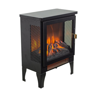 18-Inch Freestanding Electric Fireplace Stove Heater with 3D Flame Effect