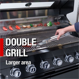 43-Inch 6-Burner Outdoor Kitchen Island Gas Grill with Rear Infrared Burner & Rotisserie Kit, 85,000 BTU