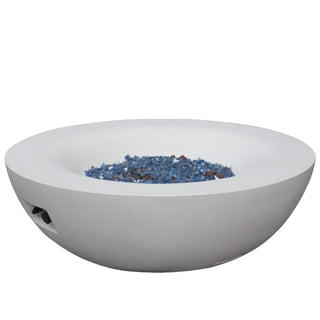 42 Inch Outdoor Concrete Propane gas Fire Pit bowl in Antique White/Black color