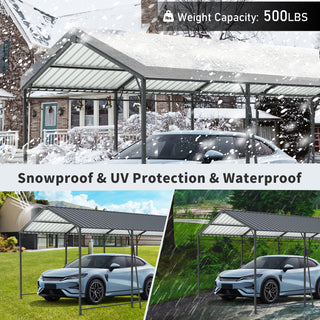 Mondawe Heavy-Duty Galvanized Steel Carport — Large Outdoor Garage for Cars, Trucks, Boats & Tractors