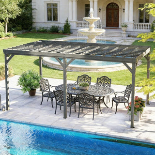 Wooden Outdoor Pergola, Grape Vine Gazebo Shade Structure for Garden, Patio & Backyard Outdoor Living Space