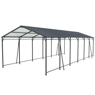 Mondawe Heavy-Duty Galvanized Steel Carport — Large Outdoor Garage for Cars, Trucks, Boats & Tractors