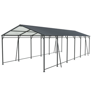 Mondawe Heavy-Duty Galvanized Steel Carport — Large Outdoor Garage for Cars, Trucks, Boats & Tractors