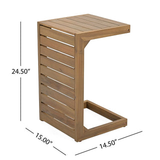 Modern Outdoor C-Shaped Side Table For Patio And Poolside