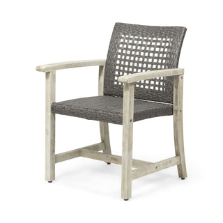 Two-Piece Wooden Rattan Dining Chair Set, Featuring A Weaving Technique