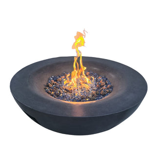 42 Inch Outdoor Concrete Propane gas Fire Pit bowl in Antique White/Black color