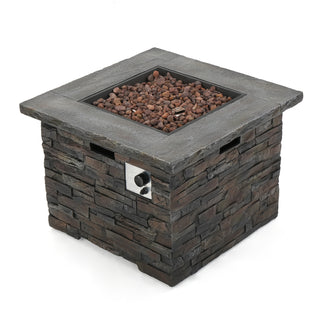 35" Square MGO Propane Fire Pit, 40,000 BTU Outdoor Gas Fire Table for Patio & Backyard