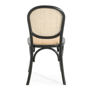 Elegant Vintage Rattan Dining Chairs With Solid Birch Wood Frame (Set Of 2)