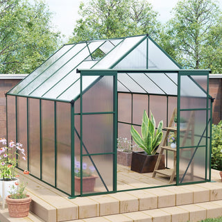 Double Door Polycarbonate Greenhouse Raised Base and Anchor Aluminum Heavy Duty Walk-in Greenhouses for Outdoor Backyard in All Season
