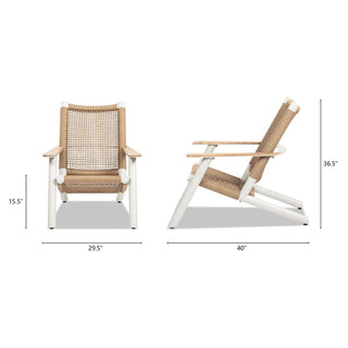 Outdoor Lounge Chair Natural Beige All Weather Wicker