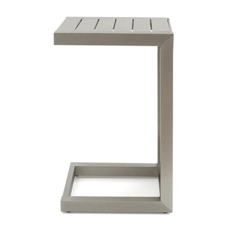 Modern Outdoor C-Shaped Side Table For Patio And Poolside