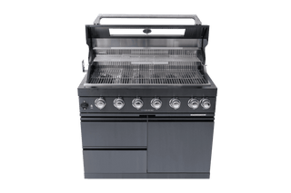 43" Outdoor Kitchen Island with 6-Burner 85,000 BTU Grill, Infrared Rear Burner, Rotisserie & Granite Countertop