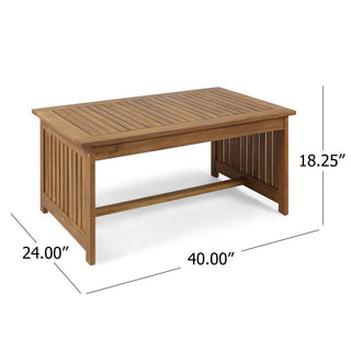 Outdoor Acacia Wood Coffee Table For Patio And Garden