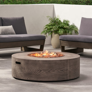 Round Iron Fire Pit – 50,000 BTU Outdoor Propane Gas Heater with External Tank Design