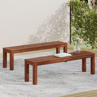 Acacia Wood Outdoor Picnic Bench With Classic Slatted Design