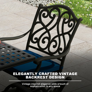 2-Piece Cast Aluminum Patio Swivel Chair Set with Cushions, Outdoor 360° Rockers