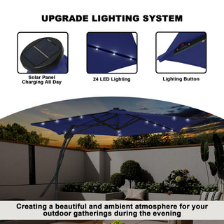 10FT Hexagonal Offset Patio Umbrella with Crank & Tilt, Available in Beige / Navy Blue / Tan / Red