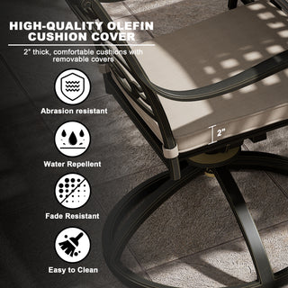 7-Piece Outdoor Dining Set with Cushions – Cast Aluminum Table & Chairs