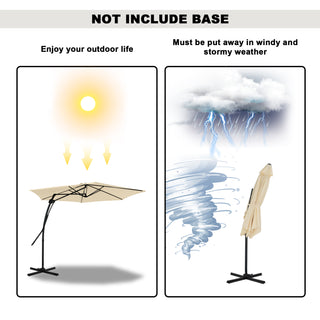 10FT Hexagonal Offset Patio Umbrella with Crank & Tilt, Available in Beige / Navy Blue / Tan / Red