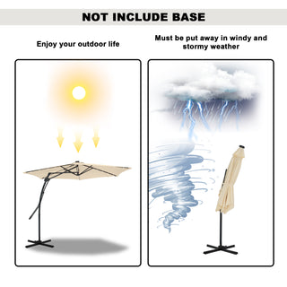 10FT Hexagonal Offset Patio Umbrella with Crank & Tilt, Available in Beige / Navy Blue / Tan / Red