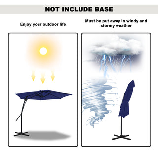 10FT Hexagonal Offset Patio Umbrella with Crank & Tilt, Available in Beige / Navy Blue / Tan / Red