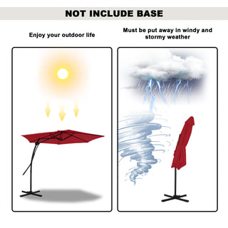 10FT Hexagonal Offset Patio Umbrella with Crank & Tilt, Available in Beige / Navy Blue / Tan / Red