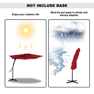 10FT Hexagonal Offset Patio Umbrella with Crank & Tilt, Available in Beige / Navy Blue / Tan / Red