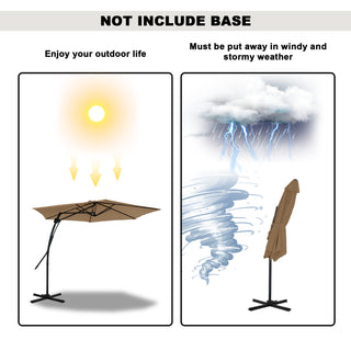 10FT Hexagonal Offset Patio Umbrella with Crank & Tilt, Available in Beige / Navy Blue / Tan / Red