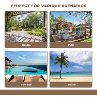 9FT/10FT 2-Tier Thatched Tiki Patio Umbrella with Crank – Natural Color, Beach-Style Sunshade