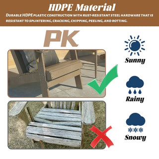 HDPE Plastic Adirondack Chair with Cup Holder and Umbrella Hole