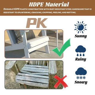HDPE Plastic Adirondack Chair with Cup Holder and Umbrella Hole