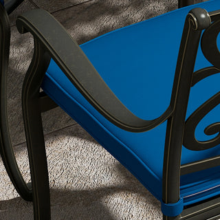 4 Piece Cast Aluminum Outdoor Dining Chairs with Cushion