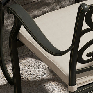 4 Piece Cast Aluminum Outdoor Dining Chairs with Cushion