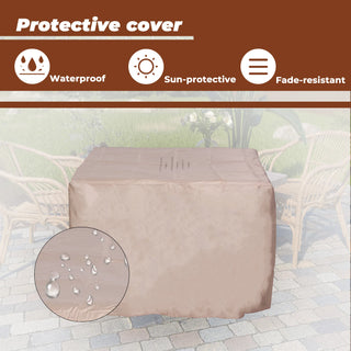 34.5 Inch Auto-Ignition Propane Fire Pit Table with Waterproof Cover