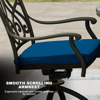 2-Piece Cast Aluminum Patio Swivel Chair Set with Cushions, Outdoor 360° Rockers