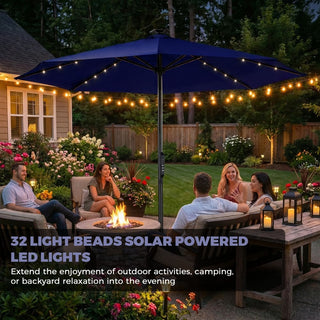 10FT LED Light Electric Market Umbrella with Remote – One-Touch Automatic Patio Umbrella