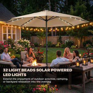 10FT LED Light Electric Market Umbrella with Remote – One-Touch Automatic Patio Umbrella