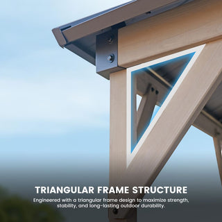 Hexagon Hardtop Gazebo with Solar LED Light – Modern Outdoor Patio Gazebo for Backyard