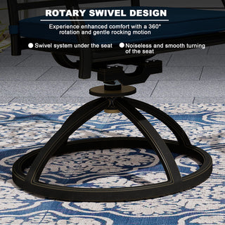 7-Piece Outdoor Dining Set with Cushions – Cast Aluminum Table & Chairs