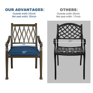 9-Piece Patio Dining Set – Cast Aluminum Rectangular Table & 8 Cushioned Chairs