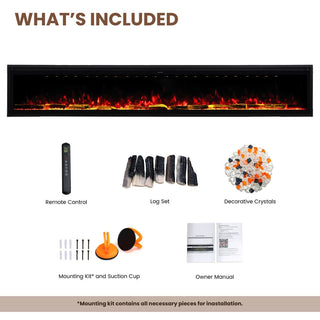 Smart Electric Fireplace with 13 Flame Colors, WiFi & Voice Control, 750W/1500W Heater, LED Ember Bed & Remote