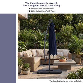 10FT Iron Cantilever Patio Umbrella with Tassels – 360° Rotating Outdoor Offset Umbrella with PU-Coated Polyester Canopy