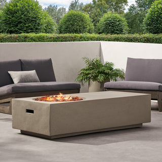 14.75" Rectangular Propane Fire Pit, 50,000 BTU Outdoor Gas Fire Pit Table for Patio & Backyard