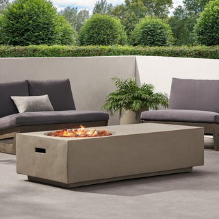 14.75" Rectangular Propane Fire Pit, 50,000 BTU Outdoor Gas Fire Pit Table for Patio & Backyard