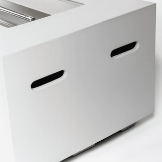 Outdoor Rectangle Propane Fire Pit Table 60inch, 60,000 BTU Concrete Fire Table with Waterproof Cover, Auto-Ignition, Free Lava Rocks