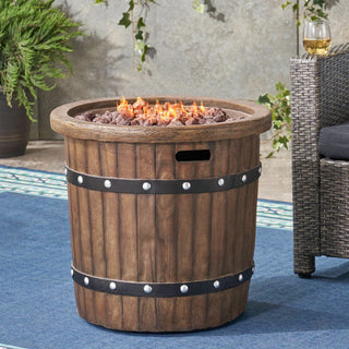 25" Round MGO Propane Fire Pit, 40,000 BTU Outdoor Gas Fire Table for Patio & Backyard
