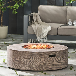 Round Iron Fire Pit – 50,000 BTU Outdoor Propane Gas Heater with External Tank Design