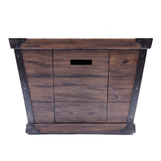 Outdoor Patio 24'' H x 32'' W Square Gas Burning Concrete Fire Pit Wood Pattern -Wood-Looking - 40,000 BTU (Tank Inside)
