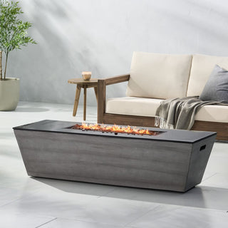 56" Rectangular MGO Propane Fire Pit – 50,000 BTU Outdoor Gas Fire Table